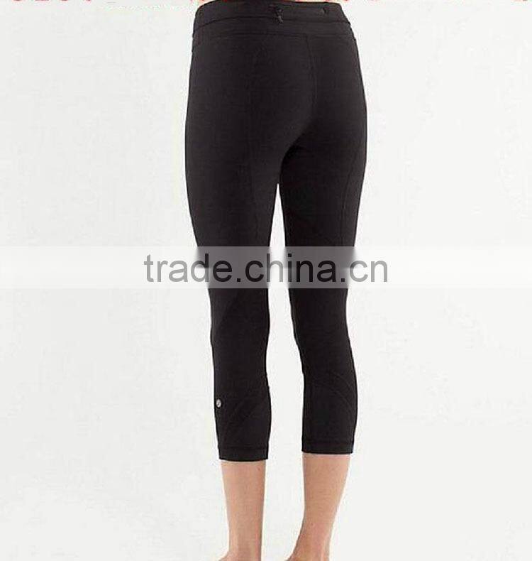 2015Wholesale 100% polyester womens slim fit 3/4 sports pants T-6