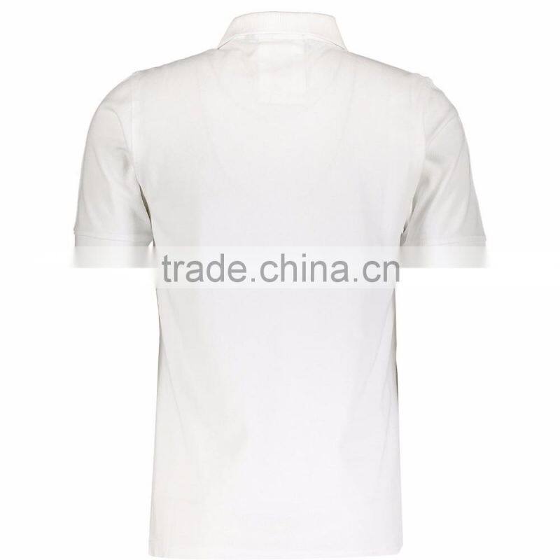 Mature Mens Solid White Button Up Polo Shirt Wholesale