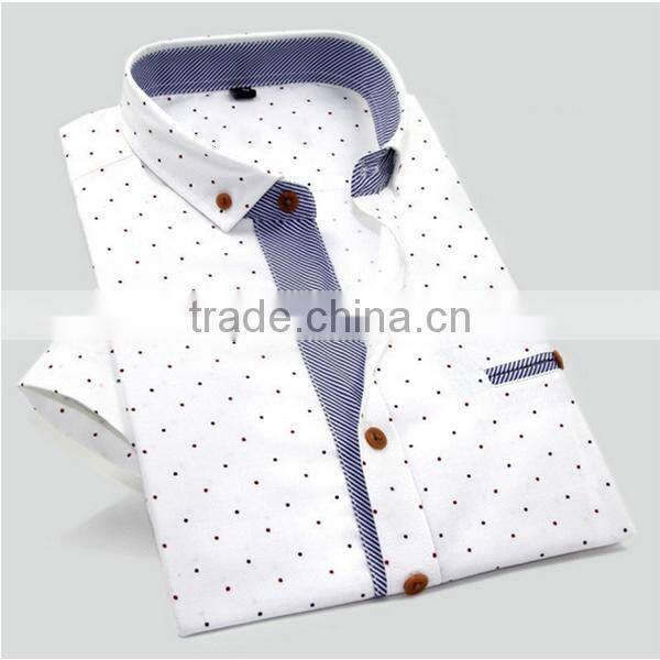 Mini pointed collar polka dots latest fashion dress mans shirts camisa