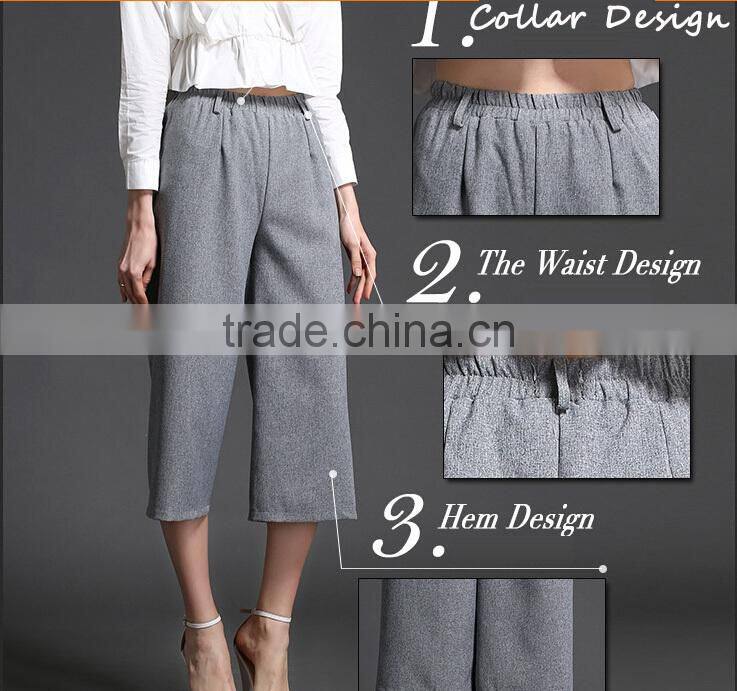 Casual fashion linen straight loose pants for woman