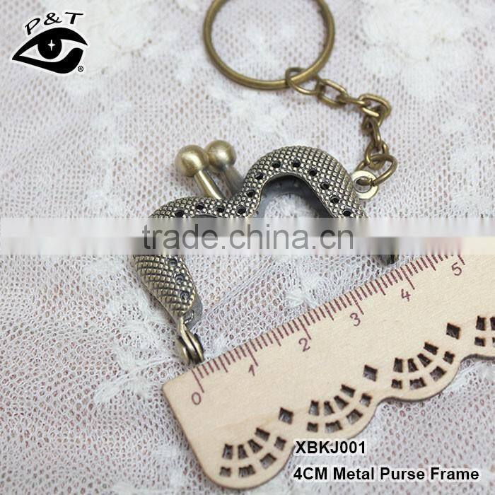 4CM Silver color metal purse frame sew on handles for handbags accessories