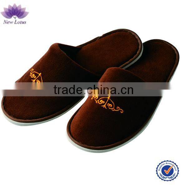 High quality cheap disposable hotel cotton velour slipper