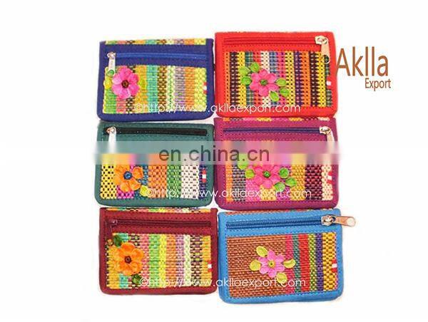 Card Holders of Woven Straw with Flower