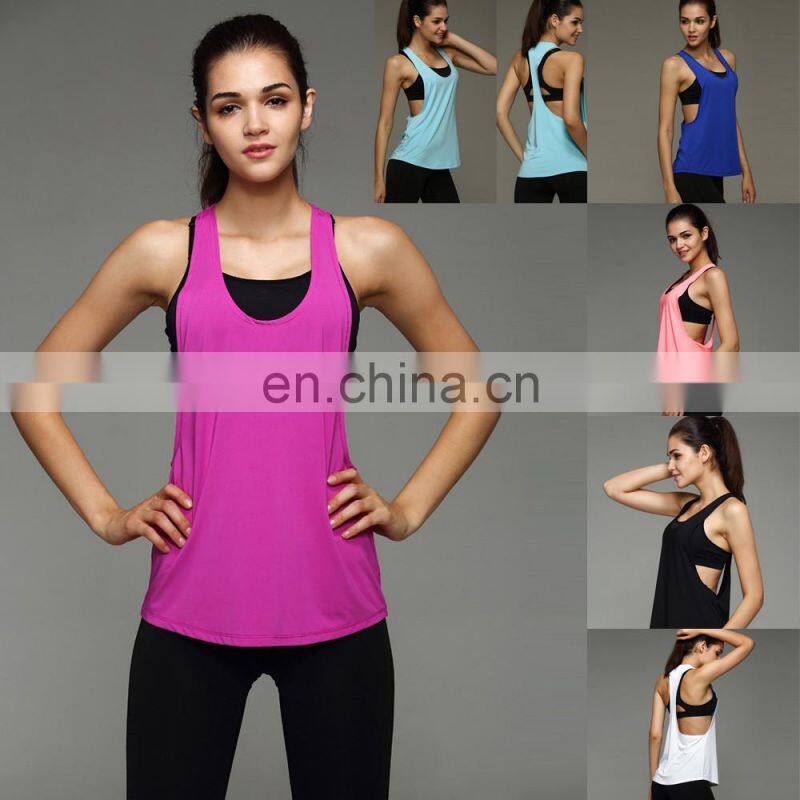 Promotional price summer quick dry slim fit blank womens tank tops in bulk gym tank top woman
