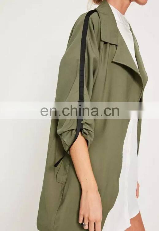 Latest fashion Army green parka overcoats woman parka