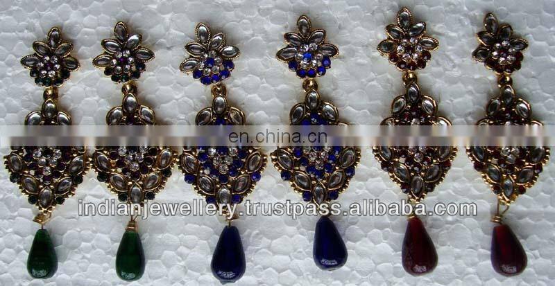 Antique rhinestone earrings exporter, rhinestone earring manufacturer