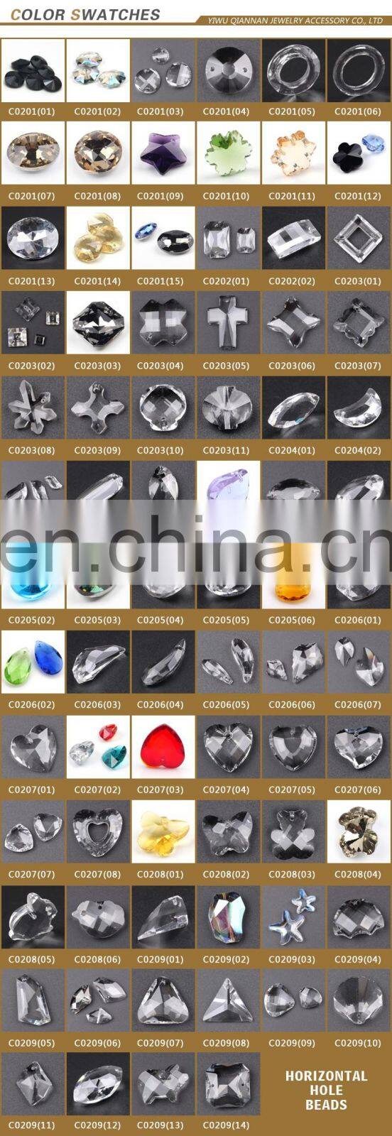 Pujiang manufacturer wholesale sparkle crystal beads Crystal garment beads Crystal jewelry accessories lamp work beads 37*14 mm