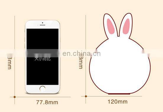 silicone rabbit nightlight/kids baby led night light/motion sensor night light for kids