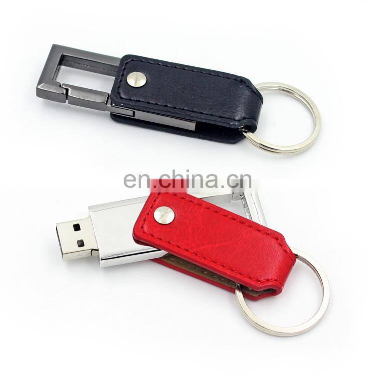 Wholesale Customized Logo Pendrive Leather USB Flash Drive Gift with Gift Box Packing