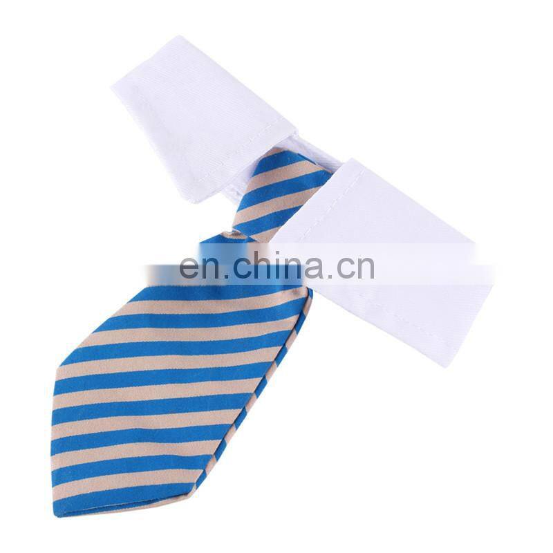 Dog Grooming Cat Striped Bow Tie Animal Bowtie Collar Pet Adjustable Neck White Necktie For Party Wedding