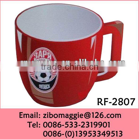 Belly Shape Hot Sale Red Porcelain Promotion Gift Travel Cup for Milk Water Cup
