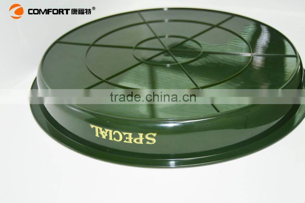 Competitive plastic around food serving tray