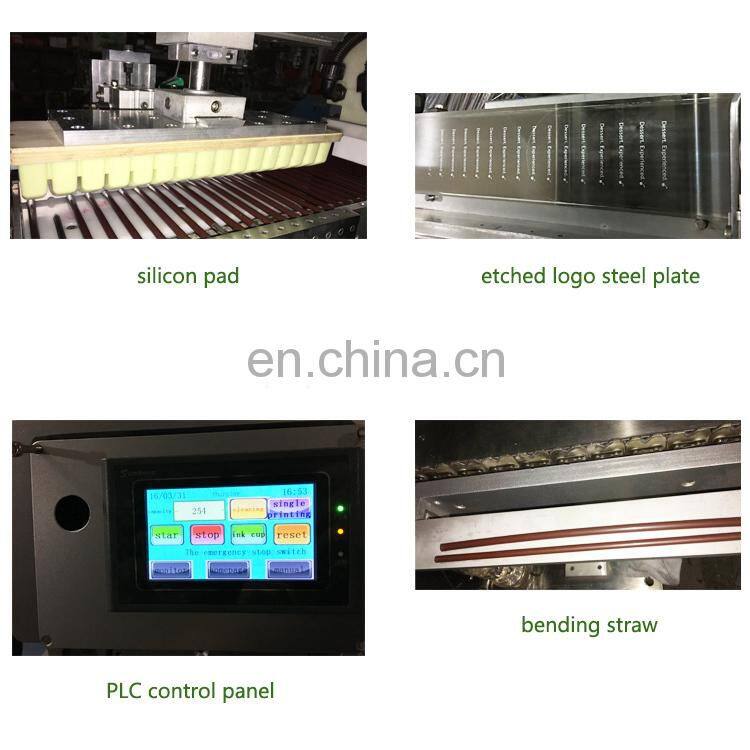 full auto 1 color steel plate ink cup tampo printing machine pad printer PLA drinking straw bull