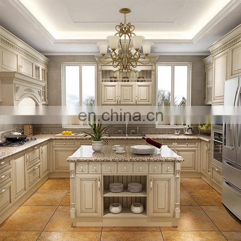 North American Customized Kitchen Pantry Furniture Classic Cherry Wood Kitchen Cabinets