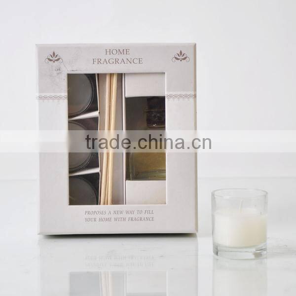gift set with 50ml reed diffuser and scented Glass candle jar SA-0160