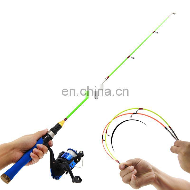 Hot sale new promotional 2 section ice  80 cm glass fiber rod  OEM ODM fishing rod blanks with rings for ice fishing
