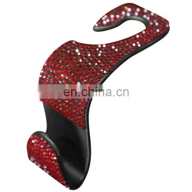Car Seat Back Hook Diamond Bling Rhinestones Hanger Auto Back Universal Headrest Mount Storage Holder Car Interior Accessories