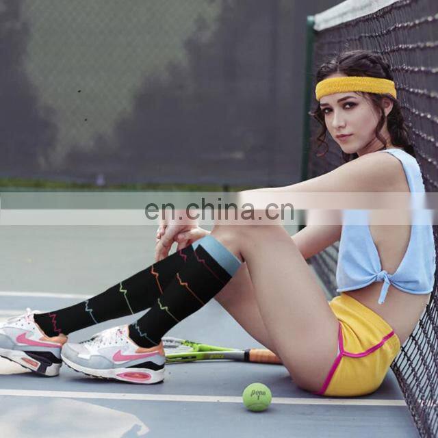 Custom Varicose Athletic Animal Fruit Fun Stocking Silver Compression Socks