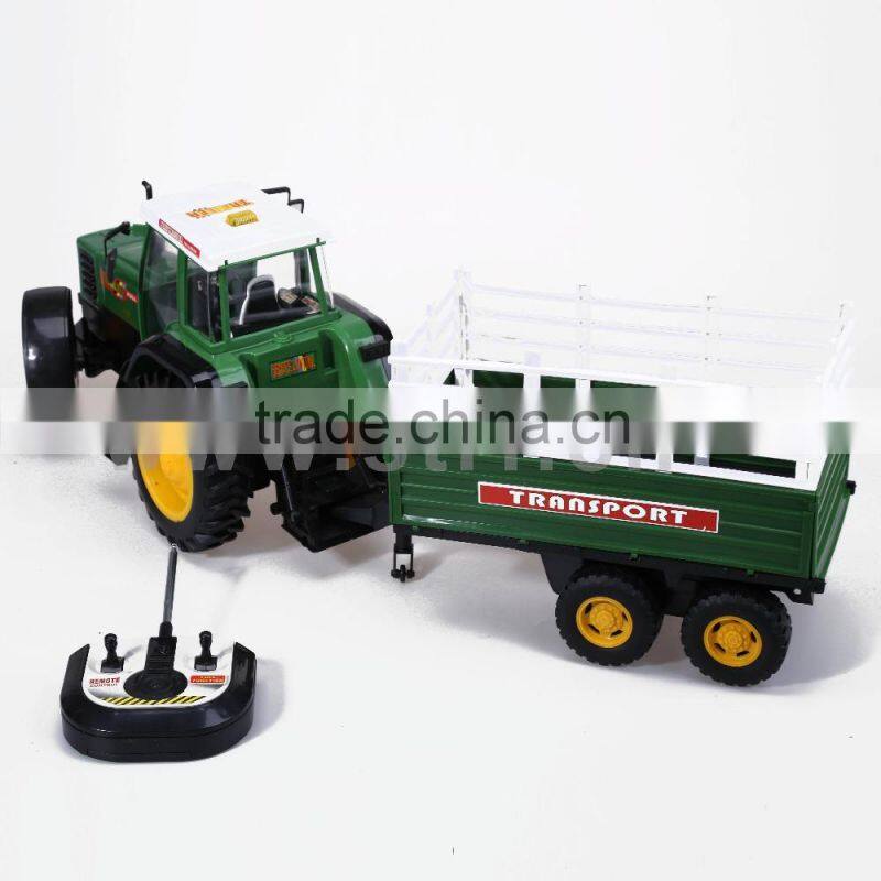 Farm large green color plastic rc tractor trucks with tailer