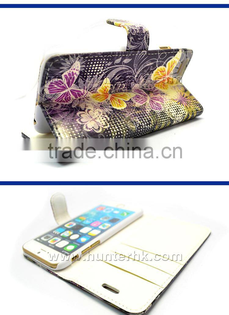 Card Slot Leather Book Cover For IP6G 4.7 Inch