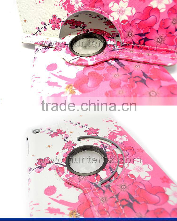 Pink Flower 360 Rotating Tablet Case For iPad Mini