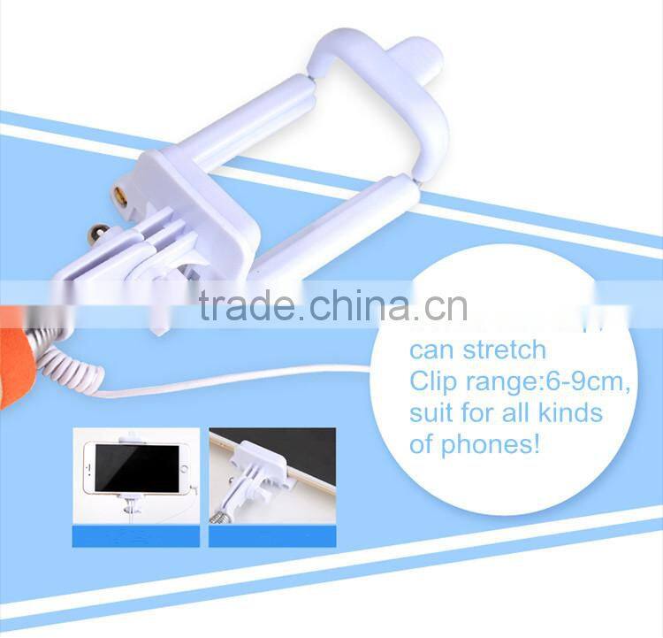 All-In-One Mini Foldable smart phones Monopod tripod,wired Selfie Stick QC32