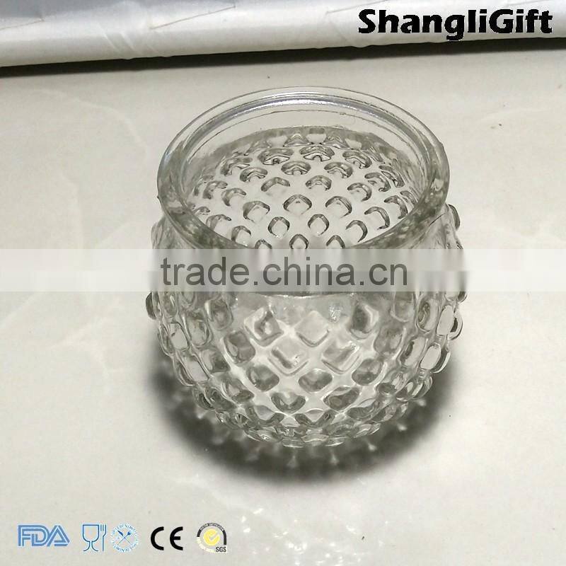 210ml Glass Jar Embossed Diamond Honey Jar Glass Lids