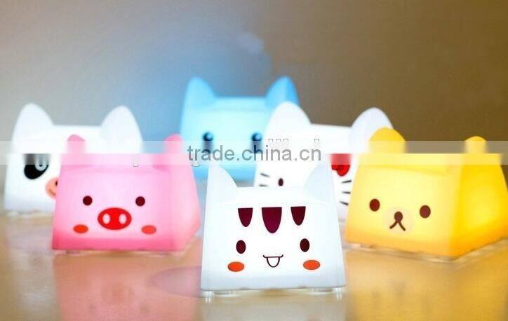 LED creative cartoon animal night light rechargeable energy-saving lamp pat / press night light
