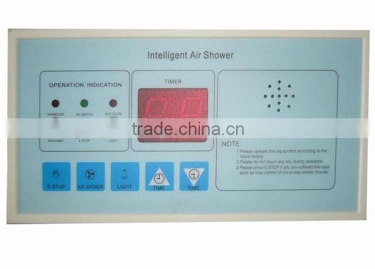 Cargo air shower with high speed shutter doors