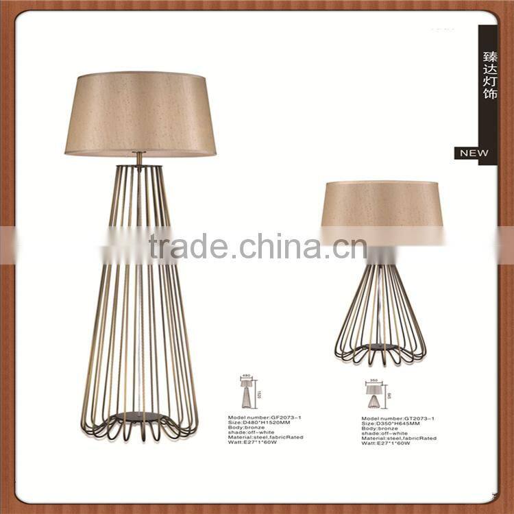 simple design hotel bedside light&metal frame bronze table lamp
