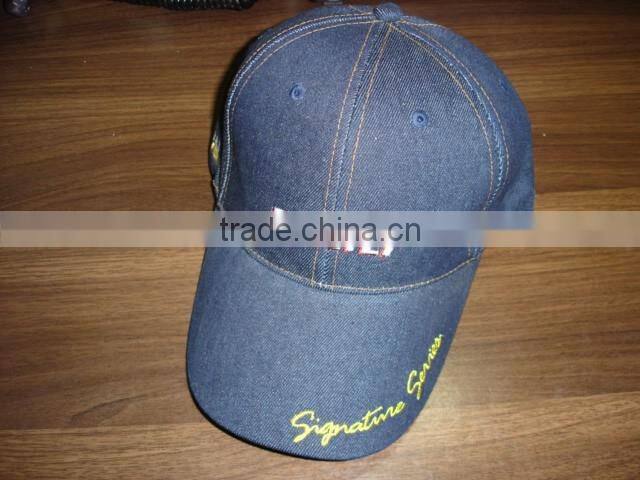Custom plain brimless sport caps washed distressed denim baseball cap
