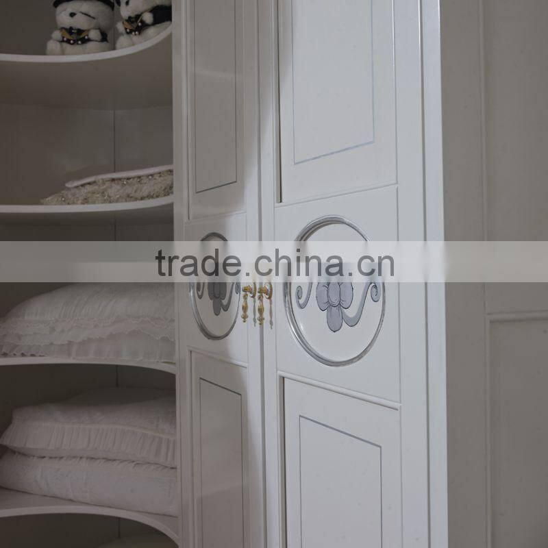 Hot sale kids furniture white color princess design children bedroom furniture set