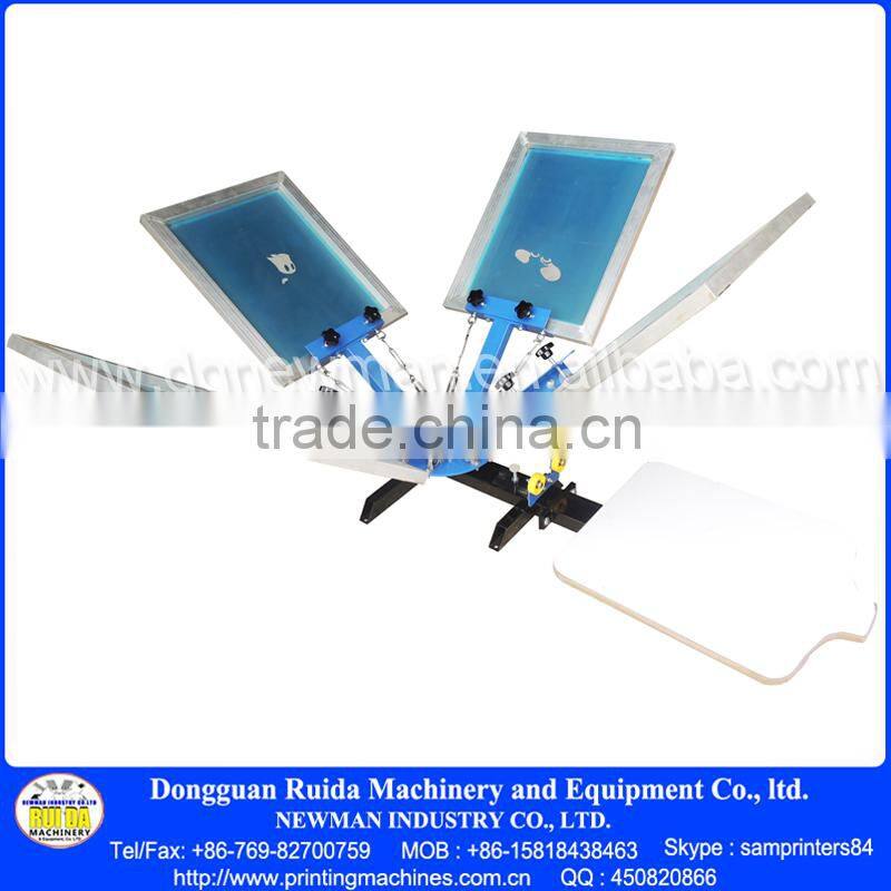 Cheap 4 Color 1 Station TShirt Manual Silk Screen Printing Machinery With Exposure Unit