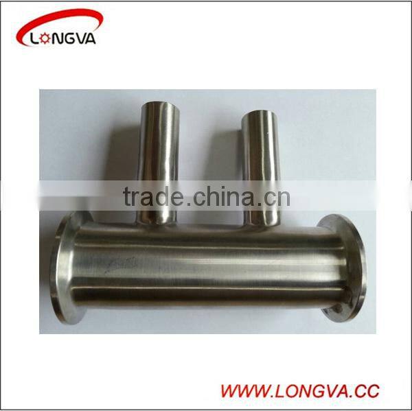 sanitary stainless steel pipe fitting tri clamp spool with threaded drain
