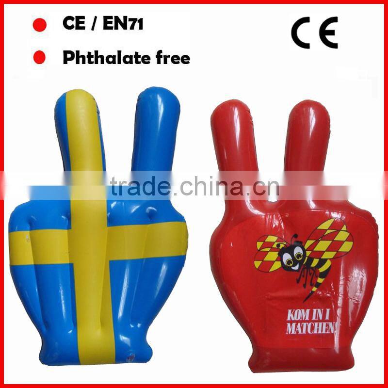 6P PVC Cheering inflatable hand for promotion custom logo