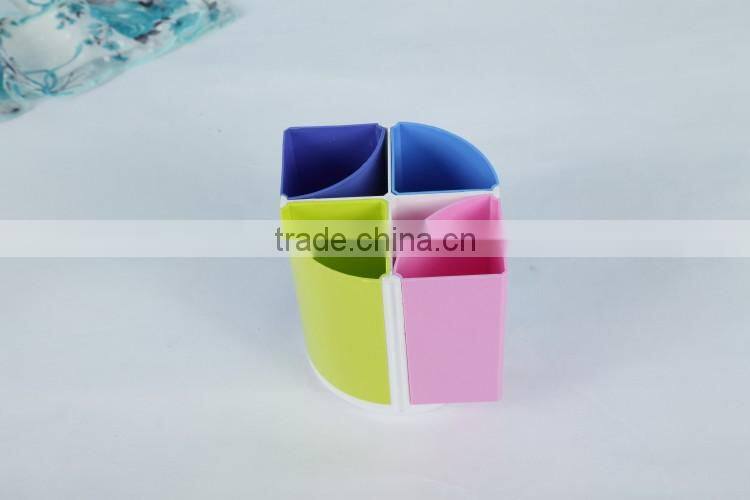 Customized Desktop assemble colored PS plastic pen holder