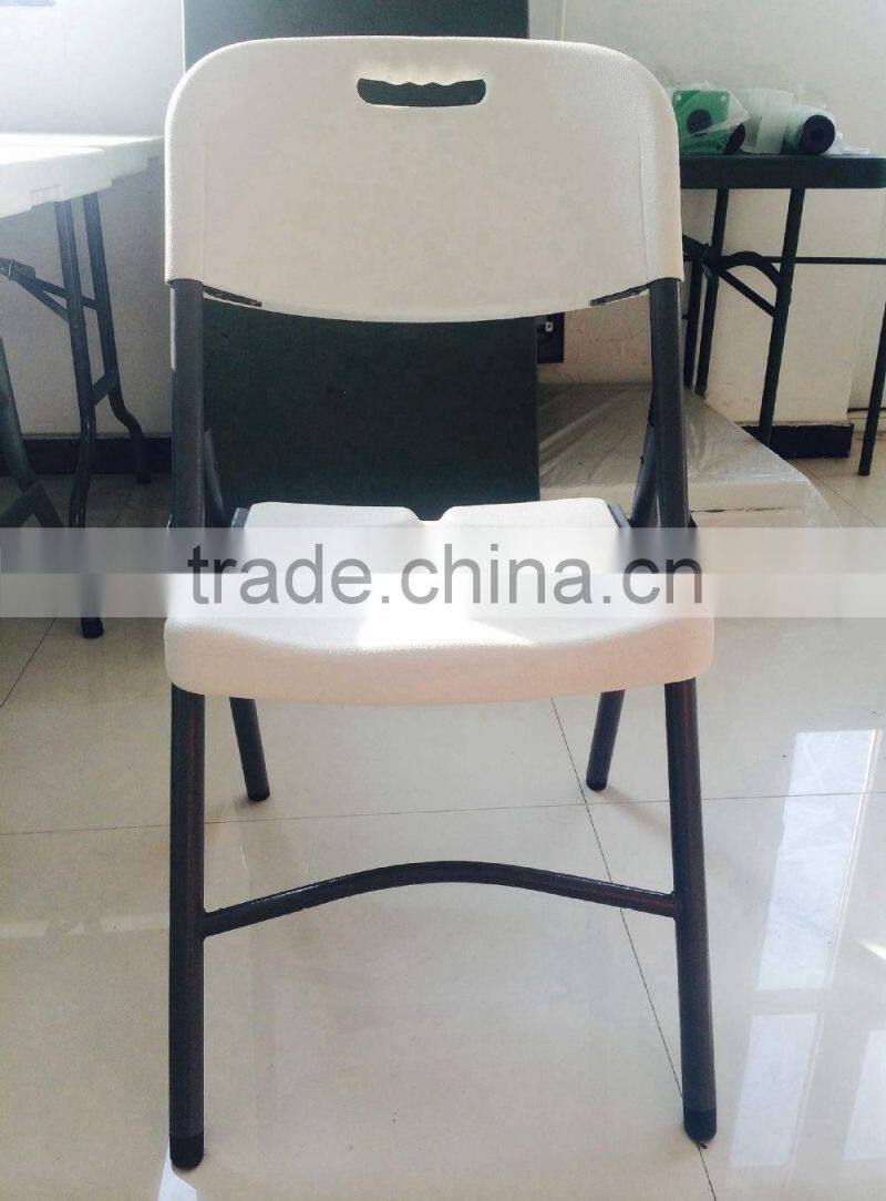 HDPE Material Plastic Folding Chair with Metal Frame