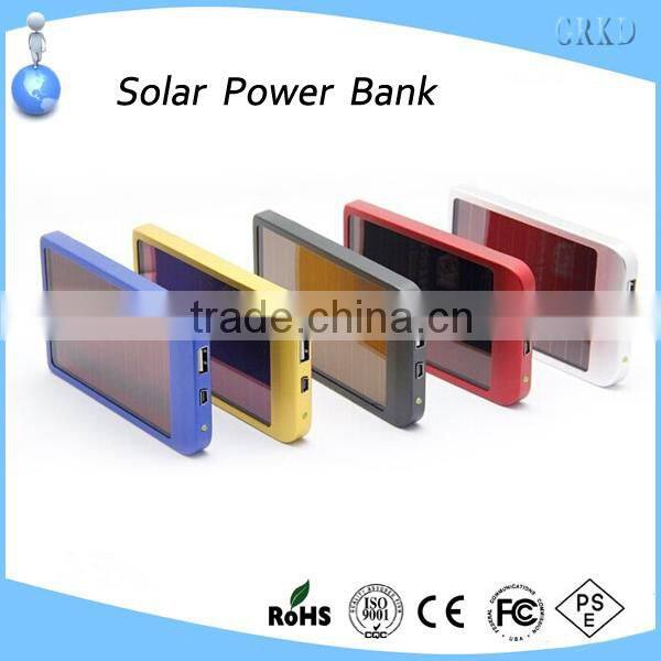 Ultra slim 2600mah solar power bank for cell phone mp3 mp4