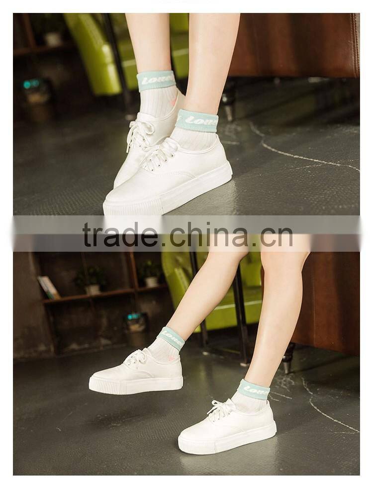 solid color mid length classical 100% cotton women's socks custom socks breathable