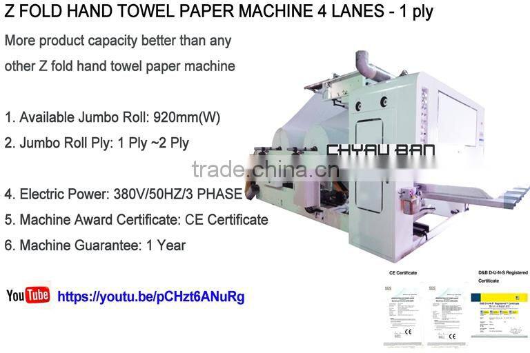 Z Fold Hand Towel Tissue Paper Converting Machine Machinery