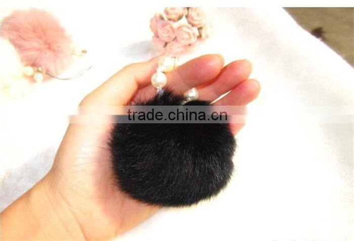Geniune Rabbit Fur Ball Keyrings Fur Accessories