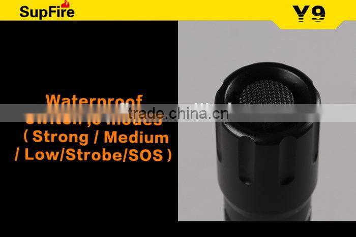 350lumen 3w Y9 CR Q5 long shot shockproof led torch flashlight with CE