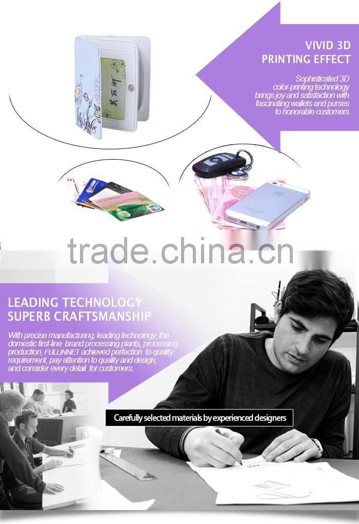 Guangzhou New Design Love Birds Printed PU Wallets and Purses with zipper/Wholesale Fashion Gift