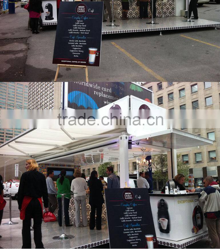 Hydraulic system 20ft shipping container cafe design/ Pop-Up mobile cafe container for sale