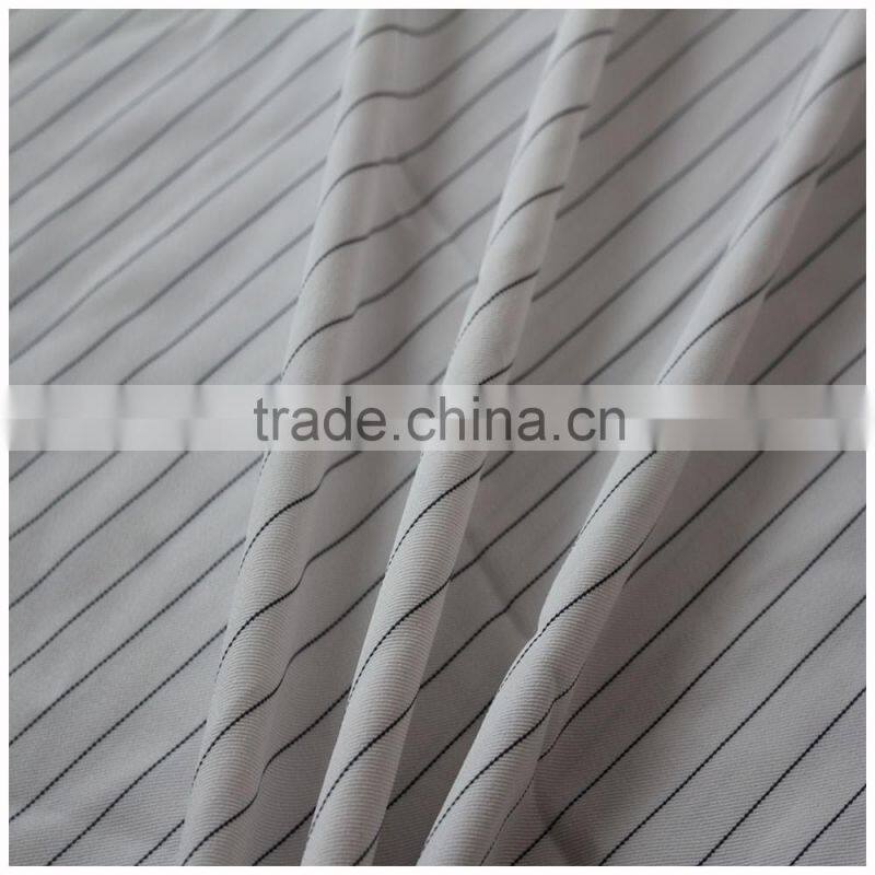 2016 double line polyester rayon stripe fabric for grement
