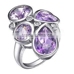 fashion zinc alloy jewelry rings with rhinestone