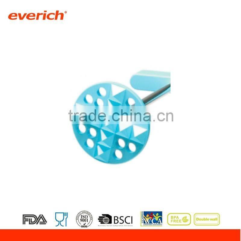 Double wall plastic tumbler with straw, fruit infuser and press