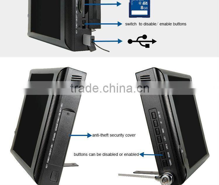 FlintStone 10 inch industrial LCD video display, touch flat panel display, digital video player