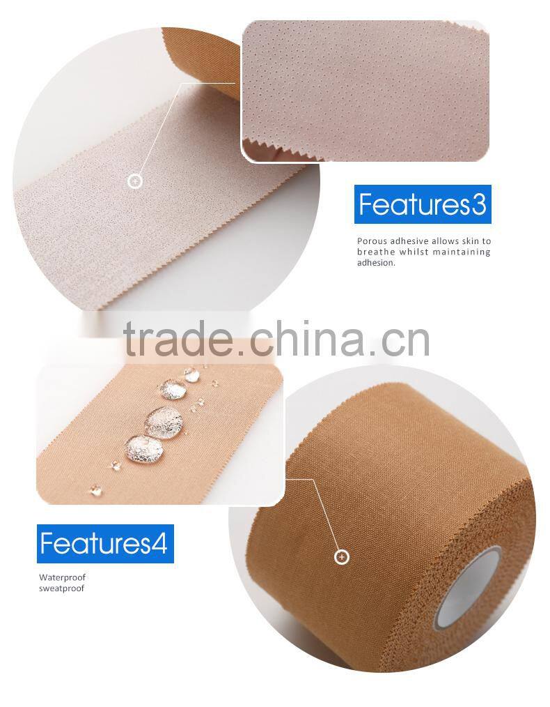 2015 Jiaxing Promotional Kinesiology Precut Tape Kinetic Colored Sports Rayon Strapping Tape
