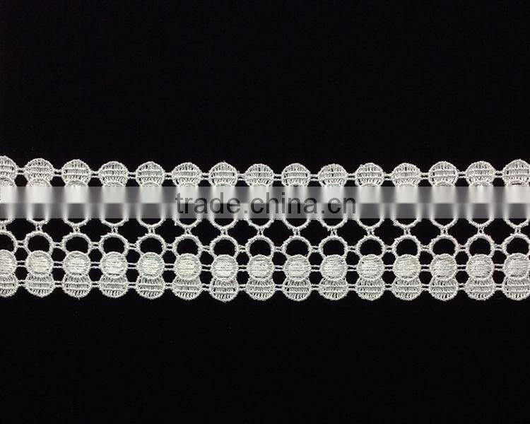 Hot Sell High-end Water Soluble White Lace Trim For Wedding Dress